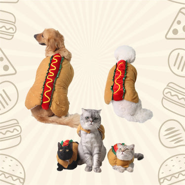 Pet Transformation Costume Folding Clothes Dog Shirts for Small Dogs Halloween Costumes Dog Burger Outfit Cat Hotdog Clothes, Gift For Pet 79